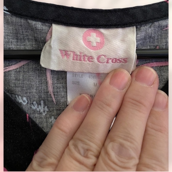 White Cross Scrub Top - Picture 3 of 3